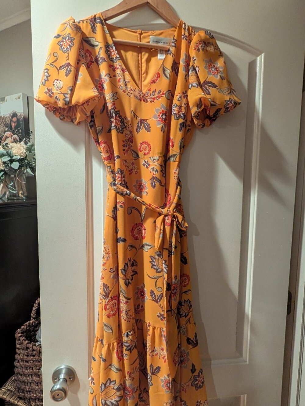 Donna Morgan Yellow Chiffon Dress